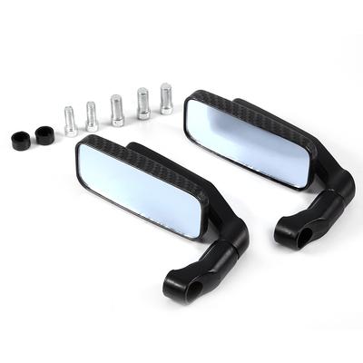 Para Uniwersalne Motocyklowe Rowerowe Prostokątne Lusterka Wsteczne 8mm 10mm Włókno Węglowe