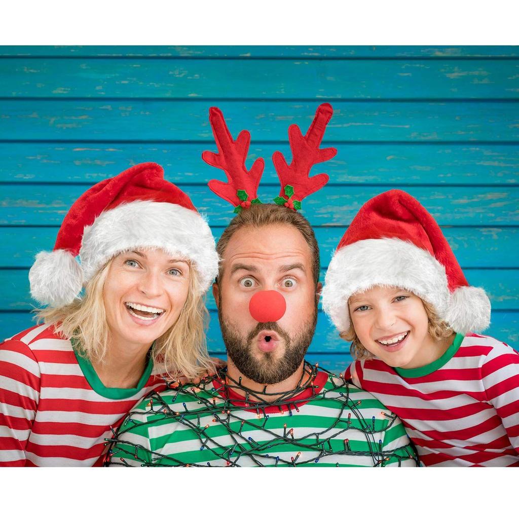 2 Santa Hat Christmas Cap Unisex Xmas Holiday Hat Bulk for New Year Party Supplies Christmas Decoration (red, 12.6 X 17.7 Inch)