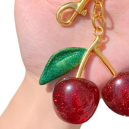 Keychain Key Holder Cherry Leaves Charm Keyring Fade-resistant Alloy Key Ring Backpack Car Accessory