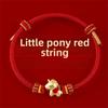 Hand-woven Horse Year Bracelet Zodiac Horse New Year Hand Rope Lucky Pony Red Rope  Spring Festival
