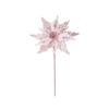 Glitter Artificial Poinsettia Flower Pink Sequins Flower  Christmas Decoration