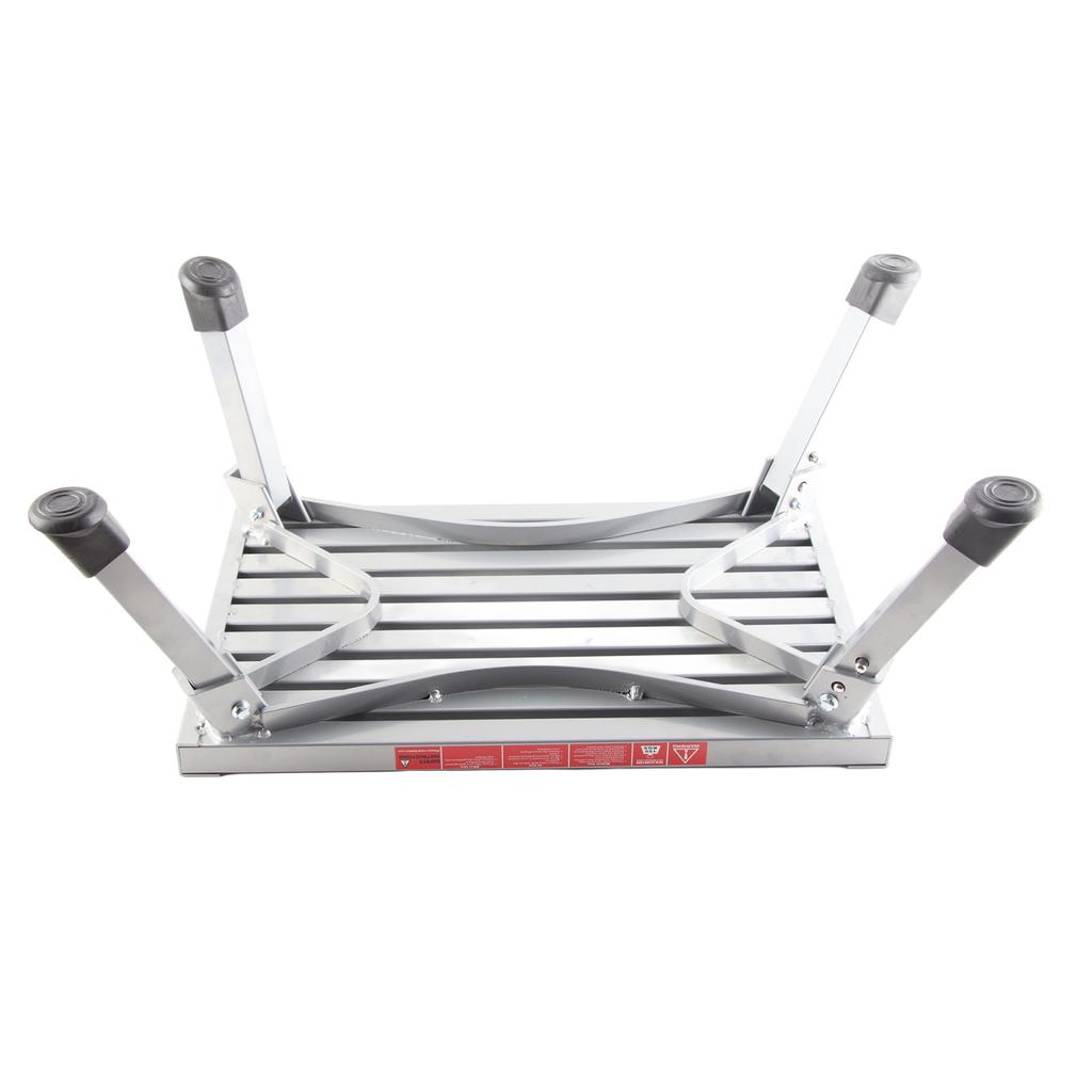 RV Step Stool Multifunctional Rubber Feet Silver Gray Stable Aluminum Alloy RV Foldable Step Stool