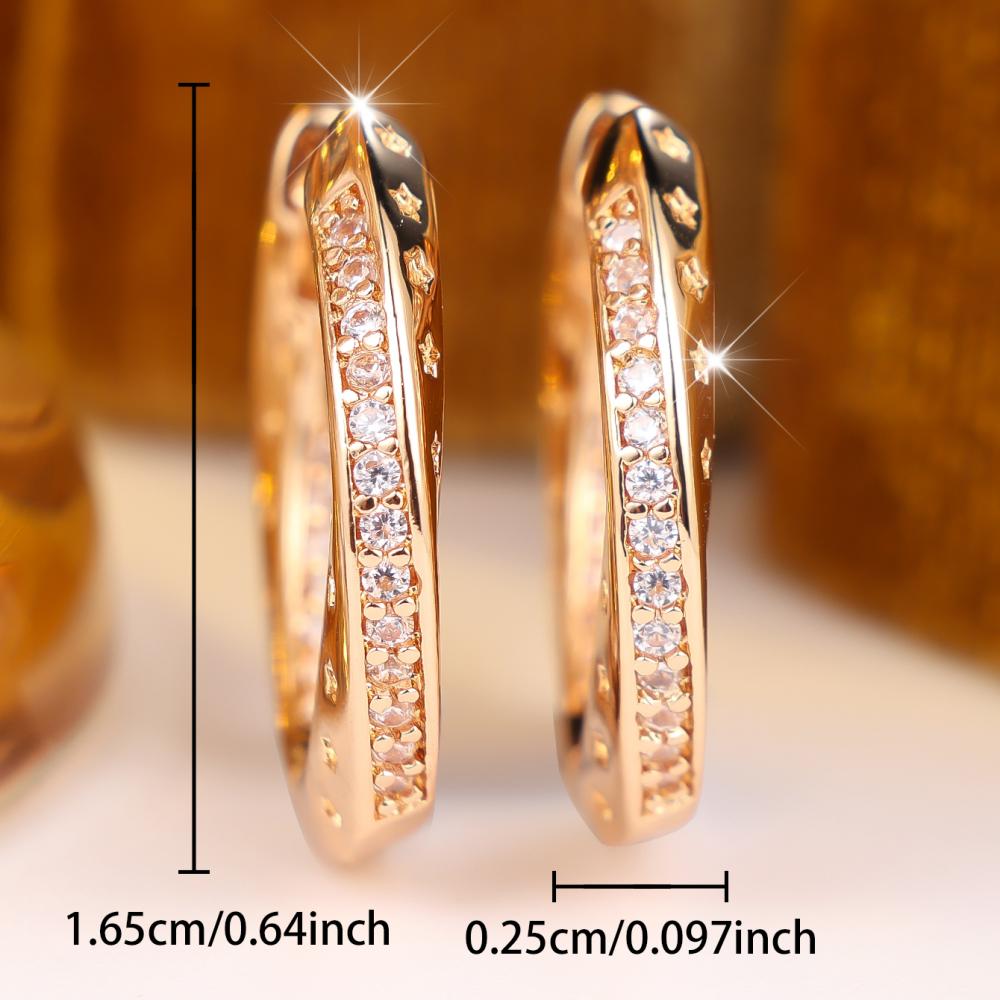 Elegant Two Colors Available Star Pattern Zircon Hoop Earrings for Women Daily Wear and Party