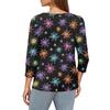 Top da donna alla moda casual a manica a tre quarti con scollo rotondo e maniche a bolla stampato per Halloween