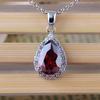 Elegant Water Drop Zircon Pendant Necklace for Women Micro Inlay Crystal Wedding Necklace