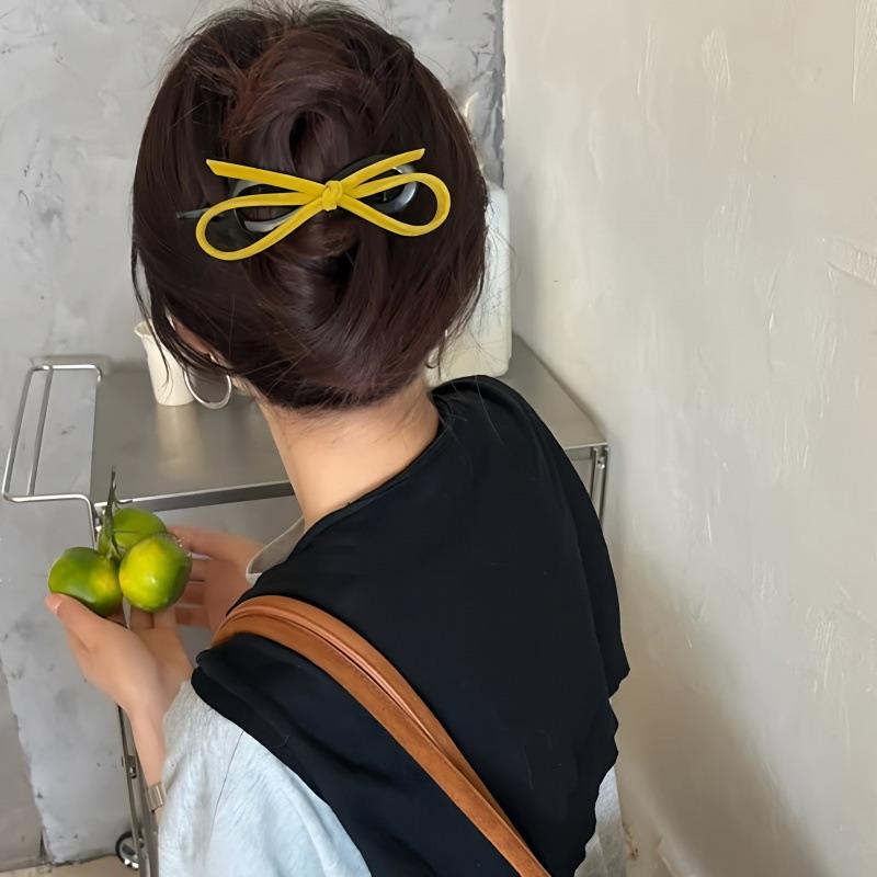 Velvet Bow Hair Clips Twist Clamp For Women Hair Claw Back Head Updo Elegant Hairpin Hair Accessories Female Headwear