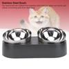 Cat Double Food Bowl Dog Double Food Bowl Raised Dog Cat Bowl Anti Slip Stainless Steel Pet Water and Food Bowl Set for Home