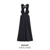 Spring 2025 Women's European & American Style Embroidered Halter Sleeveless Dress