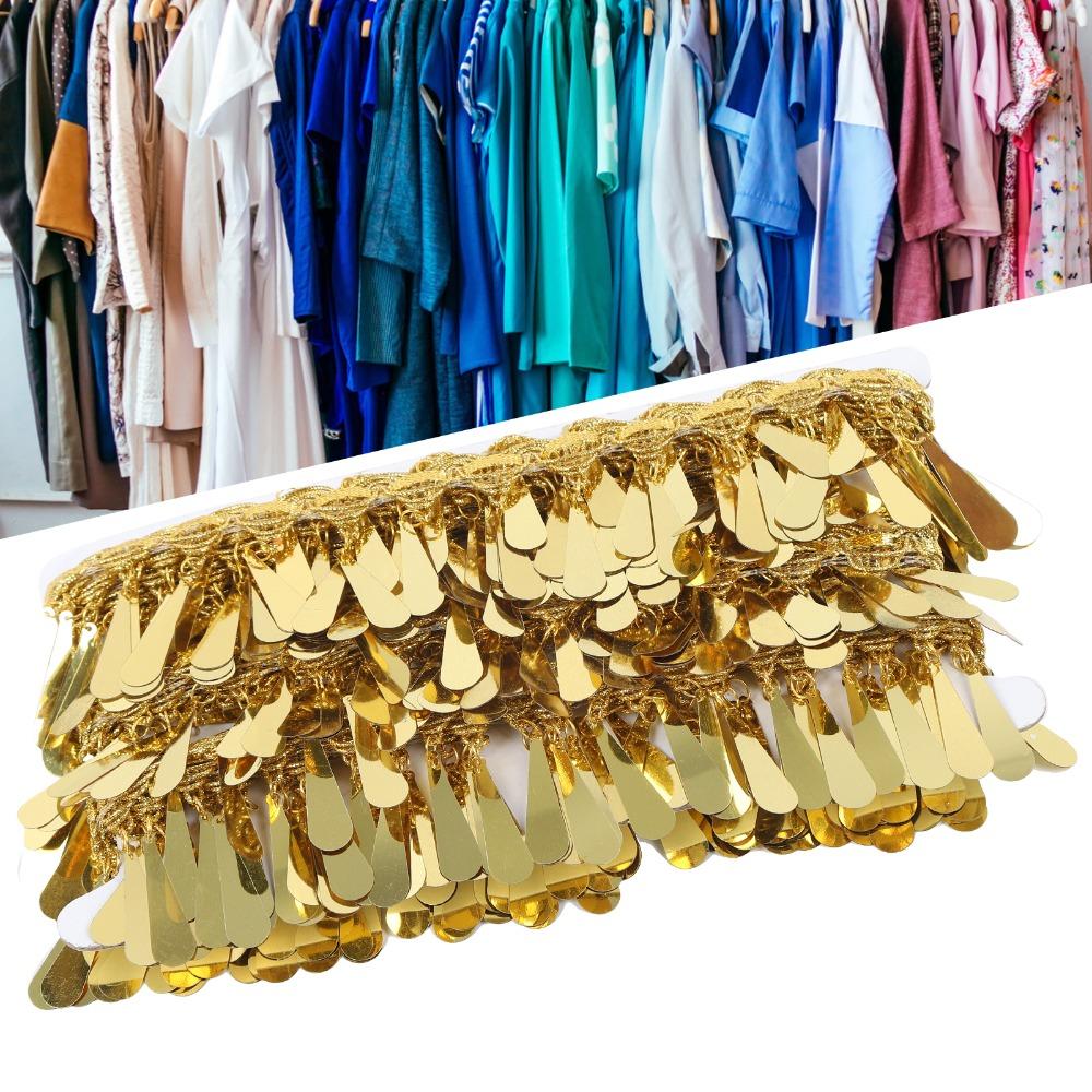 1pcs 10 Yards Length Waist Chain Belt Polyester Sequin Tassel Trim Sequin Fringe Trim DIY Crafts