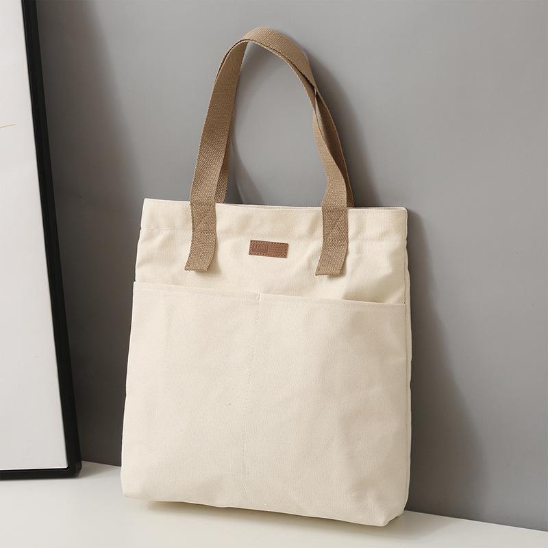 Spacious Canvas Crossbody Bag for College Students - Versatile Korean & Japanese Style