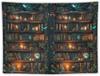 Retro Bookshelf Tapestry Vintage Library Wall Hanging Tapestries,Old Books On Shelf Classical Study Room Student Study College