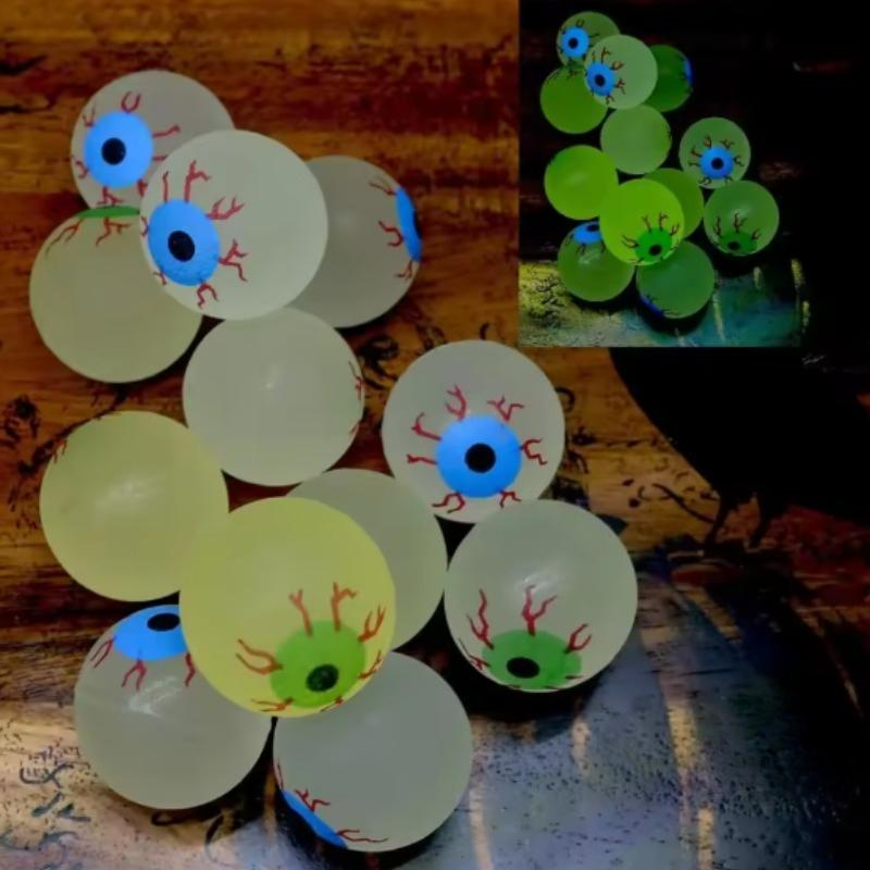 5/10pcs Glow In The Dark Eyeball 32MM Bouncy Ball Halloween Supplies Toys Horror Luminous Scary Ball Kids Toys Gift