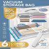 6 Pack Vacuum Storage Bags with Hand Pump Space Saver Vacuum Seal Storage Bags for Clothing Bedding Travel Lugggage Organizer