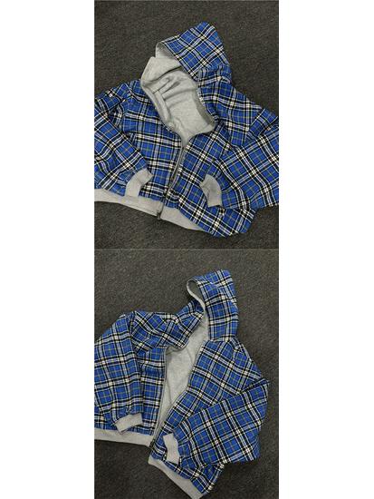 Herren Wendbarer Kapuzen-Karomuster-Patchwork-Reißverschluss-Hoodie - Herbst/Winter Kollektion