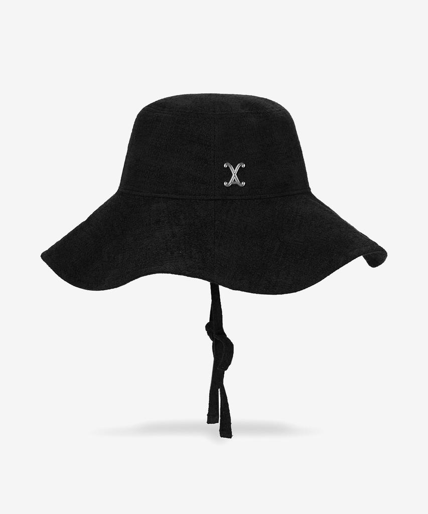 Bajal Va Curved Studded Big Visor Bucket Hat Black