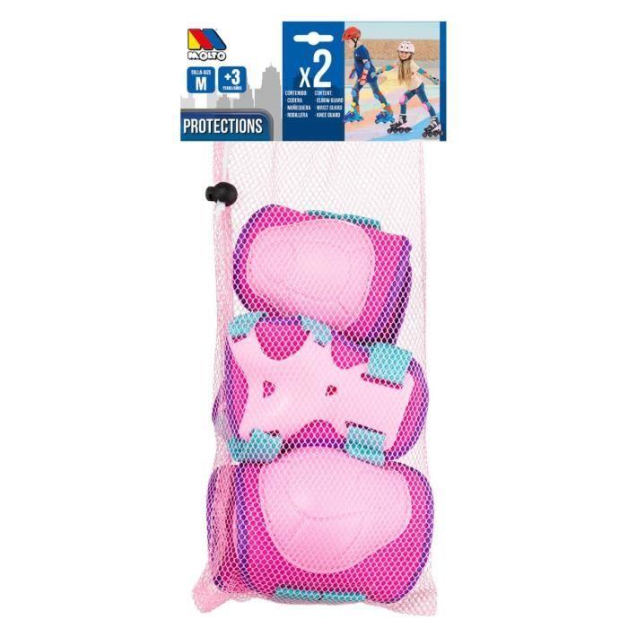 MOLTO Schutzkombination für Rollschuhlaufen, Ellbogen und Handgelenke - Farbe Rosa