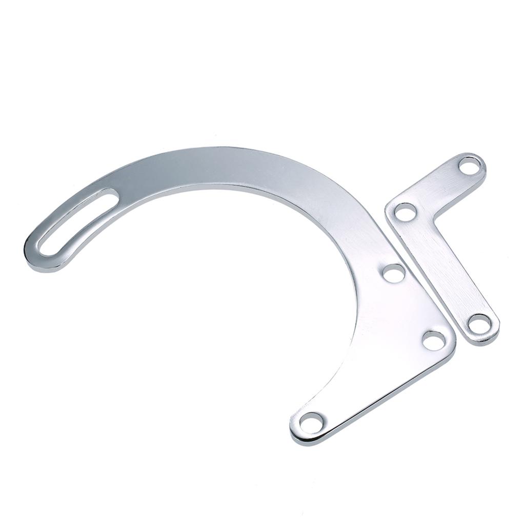 SBC Chrome Low Mount Alternator Bracket SWP SB Replacement for Chevy 350 Short Water Pump