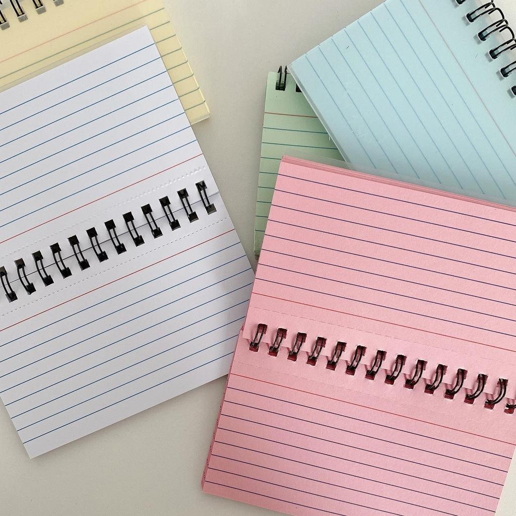 Minimalist Horizontal Line Colorful Tear-off Coil Notebook Index Card Small Sticky Notes Pad for Students Office Creative Design 15x10cm 4PCS