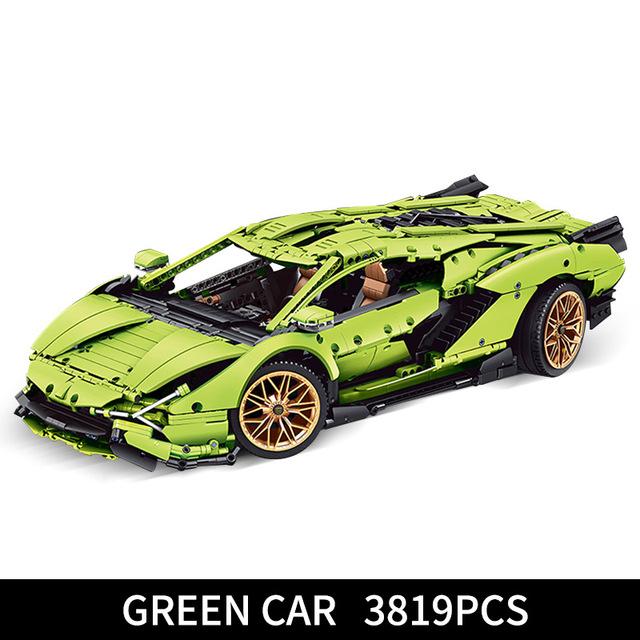 MOULD KING High-Tech The Green Sian Racing Car Model Building Blocks Bricks Kids Educational DIY Toys Birthday Gifts