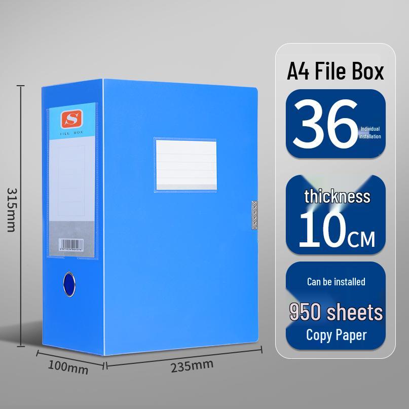 Large A4 Plastic Document Archive Box: 10x15cm, 75mm Thick, High Capacity Storage