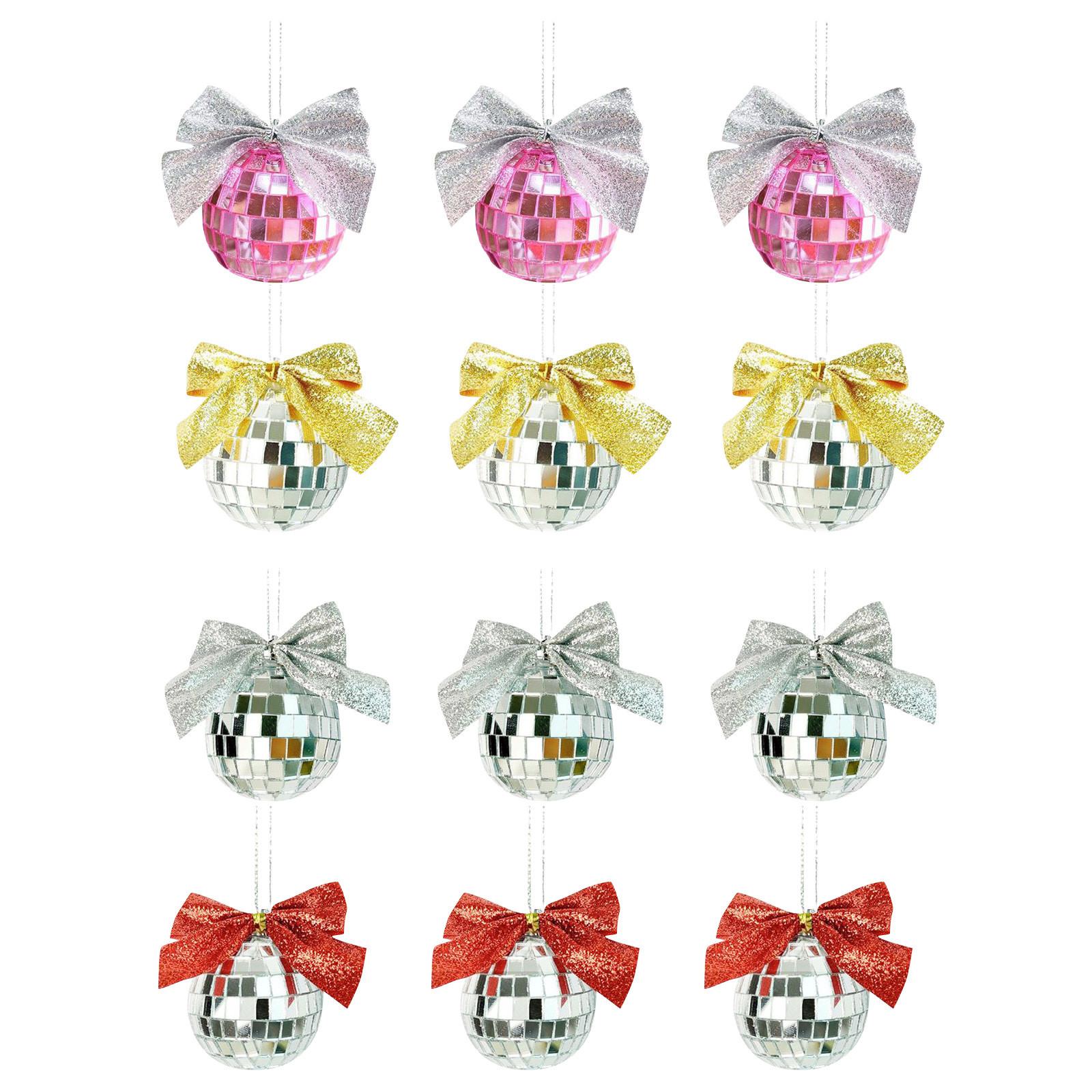 

Christmas Disco Party Decoration Wedding Event Birthday Party Home Decoration Bow Decoration Supplies Christmas Tree Pendant