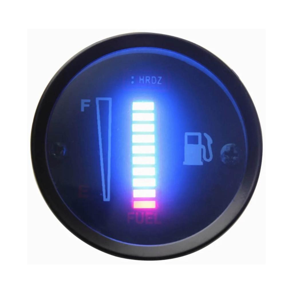 Motorcycle Fuel Gauge 12V Tank Oil Level Meter with LCD Display 52mm Shell Diameter for Car