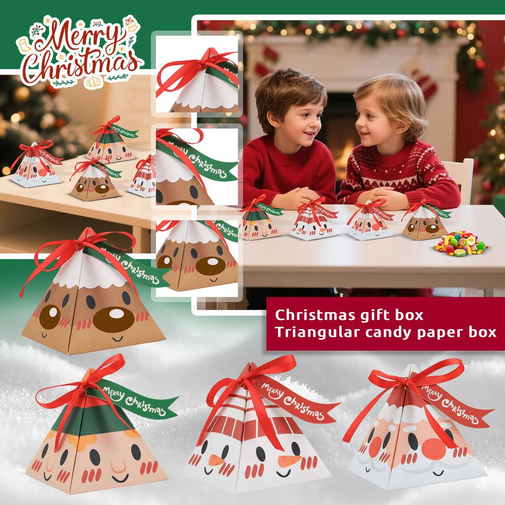 50-piece Christmas Gift Box Triangular Candy Box