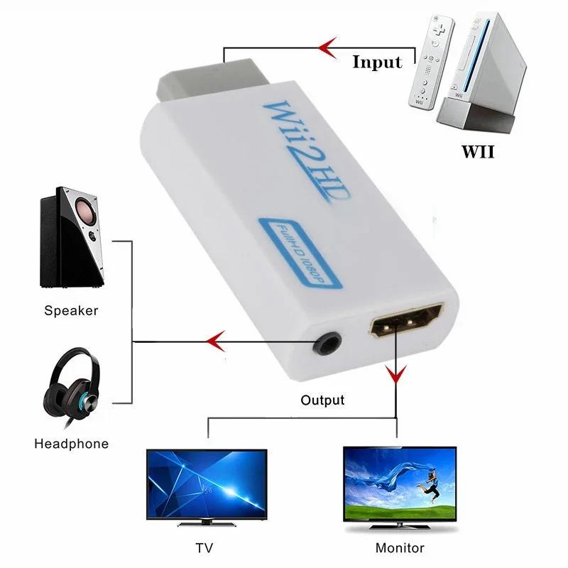 

Full HD 1080P Wii To HDMI-compatible Converter Adapter Wii 2 HDMI 3.5mm Jack Audio Video Cable 720P For PC HDTV Monitor Display белый