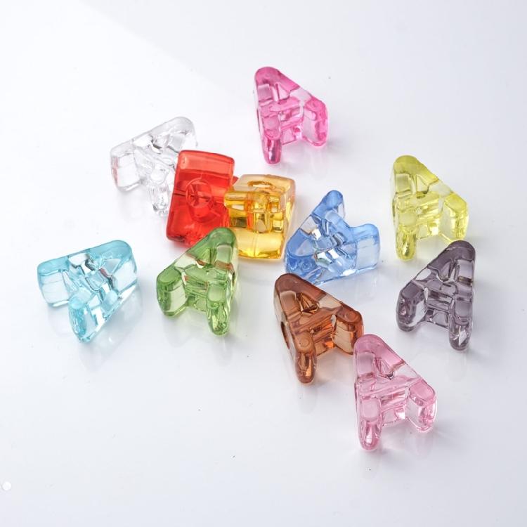 Name Jewelry Beads Clear Acrylic Letter Beads Large Hole 10 Piece Set for DIY Bracelets, Phone Straps and Jewelry