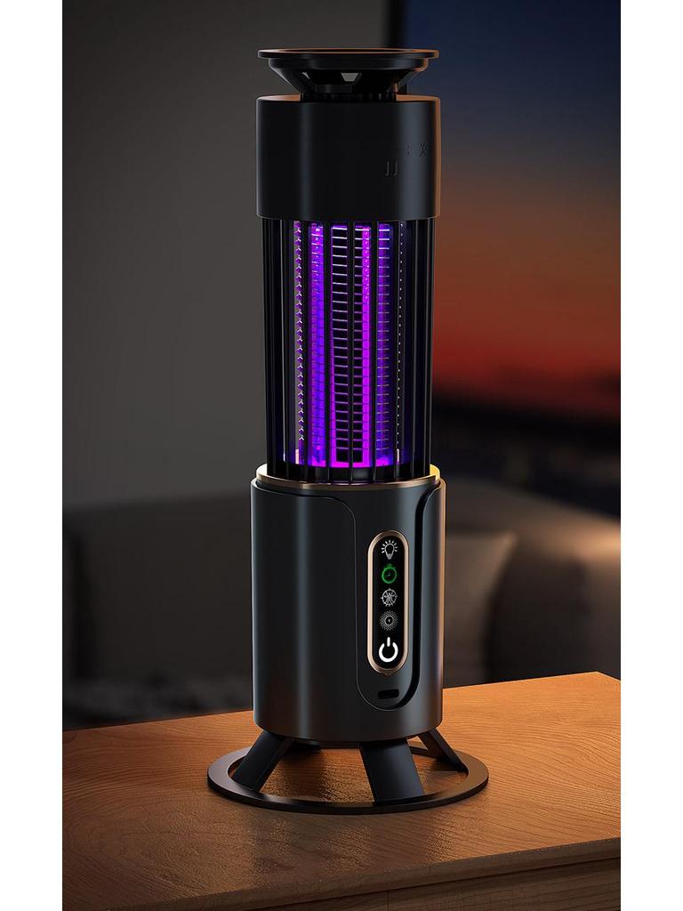 Portable USB-Rechargeable Mosquito Killer Lamp: Low-Noise, Electric Shock, Night Light & Repellent for Indoor/Outdoor Use