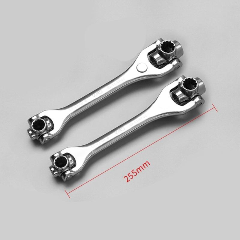 Professional Socket Wrench Spanner 8 in 1 Alloy Steel Construction 360°Swivel Head Tight Space Access 5/16in-3/4in