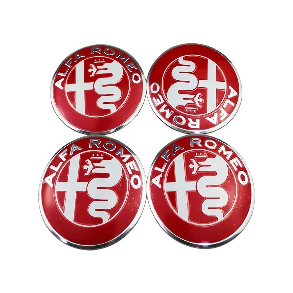 56mm Car Styling Tire Hubcap Sticker Wheel Rim Badge for Alfa Romeo Mito Giulia Giulietta 147 155 156 159 Stelvio 4C Accessories