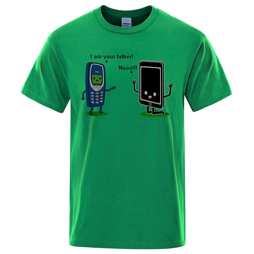 I'm your father Funny phone T-Shirts Men Fashion Casual Short Sleeve Crewneck Breathable Tops Cotton Summer Tee Clothing Men's