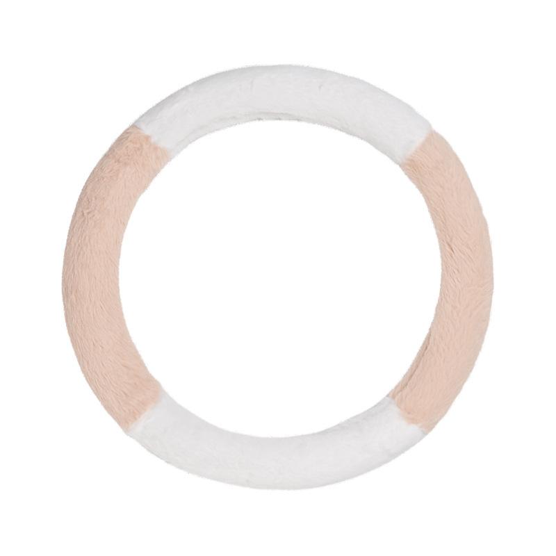 Autumn and winter car steering wheel cover, simple splicing steering wheel cover, plush, comfortable, warm, antifreeze steering