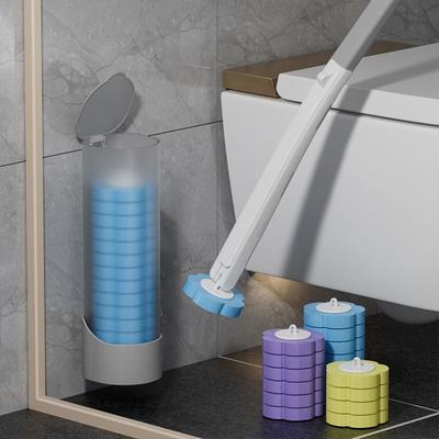 Testina di Ricambio Spugna per Spazzolone WC Monouso Set Spazzolone per Pulizia WC Decontaminazione Senza Angoli Morti Domestico Spazzolone WC Monouso