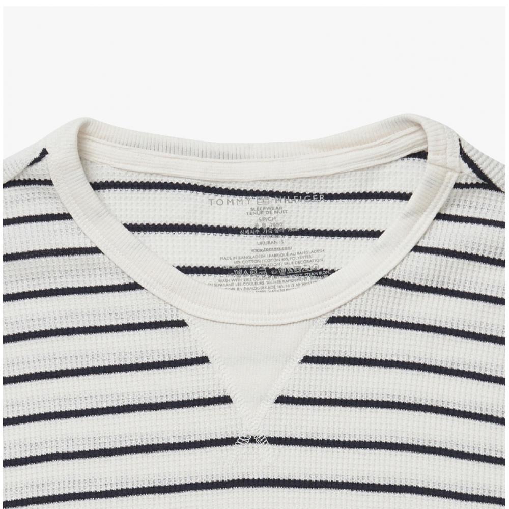 Tommy Hilfiger 09t4224 112 Termální vaflové pánské tričko s dlouhým rukávem s pruhy