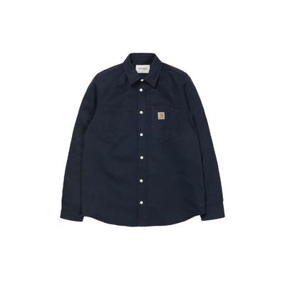 Cotton Canvas Shirt Men Shirts Dark-Blue I019762-1C-01