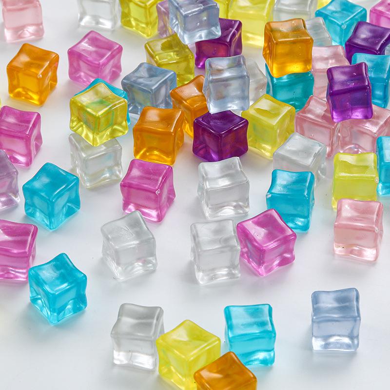 Luminous Acrylic Resin Ice Cube Castle: DIY Jewelry & Food Play Accessory, 18mm Crystal