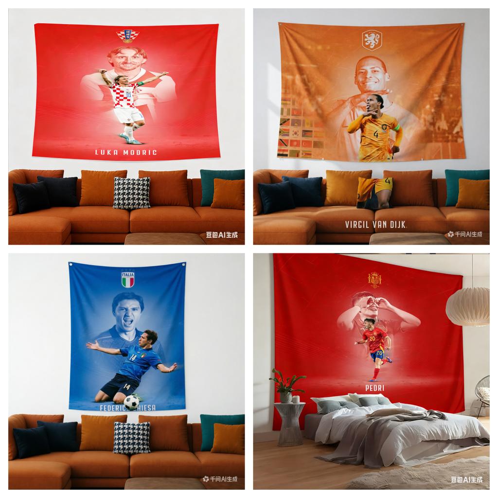 1pc Soccer Themed Tapestry,Official Banner with & Stadium, Wall Hanging Suitable for Game Day Parties