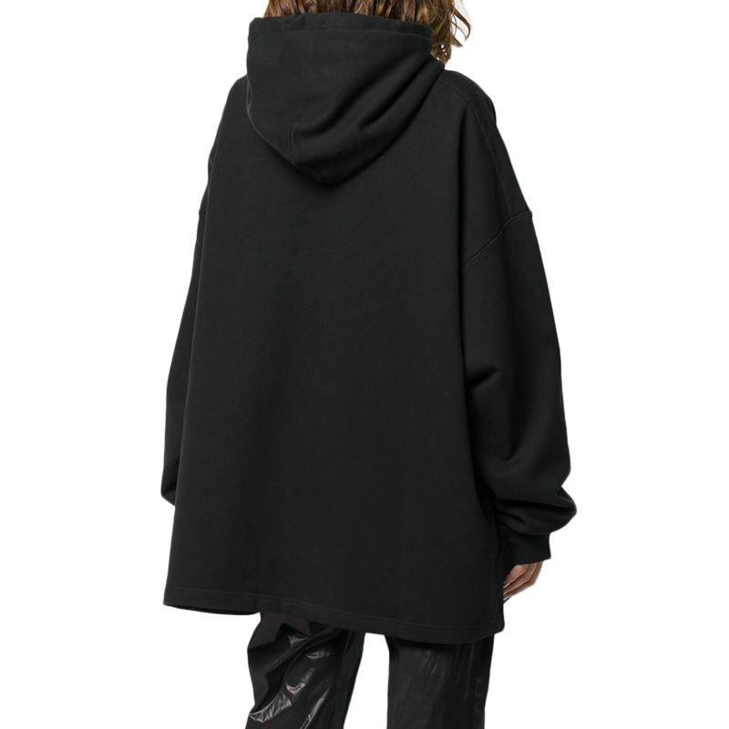 WE11DONE Classic Hooded Sweatshirt With Logo Print Unisex sweatshirts Black WD-TP5-19-500-BK