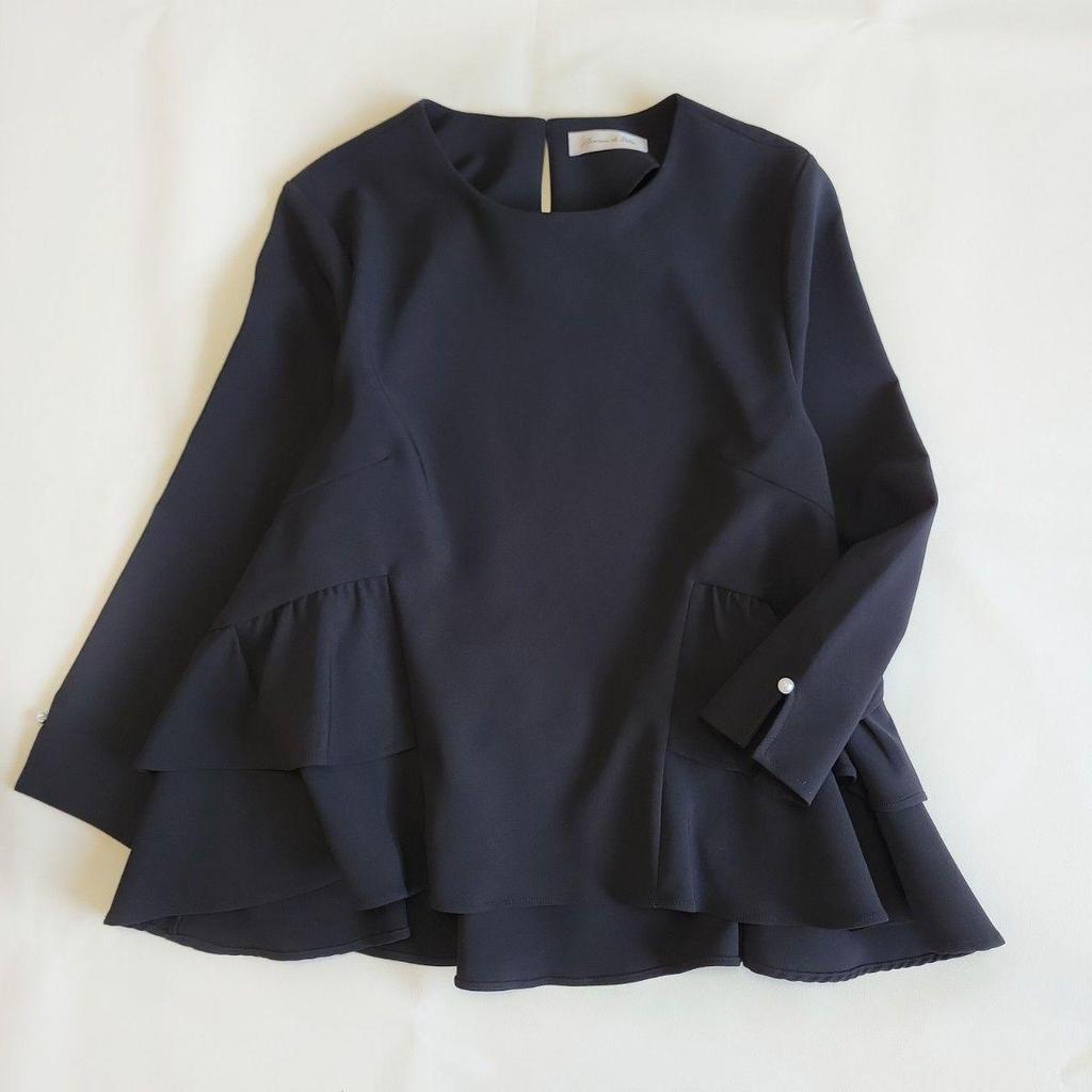Used Maison de Dolce. Maison de Dolce Pearl Peplum Blouse M Black Black Ceremony