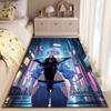 Cyberpunk Girl Neon City Scene suitable as a non-slip mat for the living room or bedroom sofa