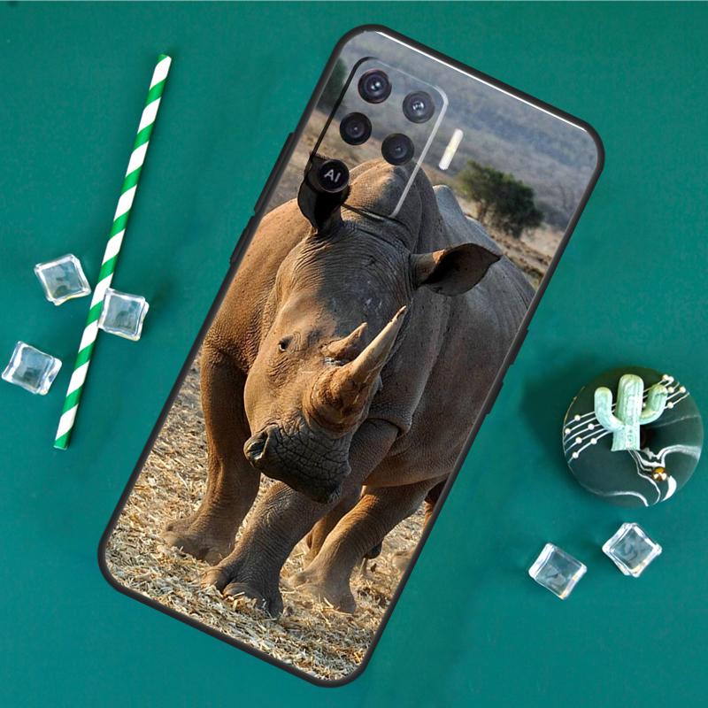 Animal Rhino Case For Oppo A40 A60 A80 A16 A76 A96 A18 A38 A58 A78 A98 A91 A15 A17 A74 A94 A54 A57S Cover