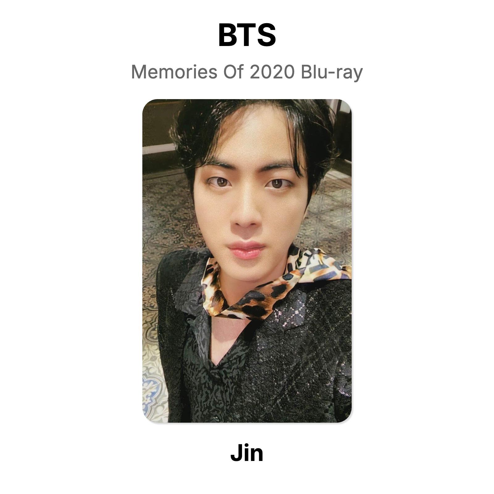 BTS Memories Of 2020 Blu-ray Official Photocard Jin