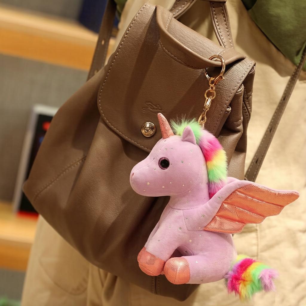 Sitting Fantastic Unicorn Plush Toy Stuffed Pink Purple Blue White Animal with Wings Sweet Plushie Birthday Girlfriend Gift