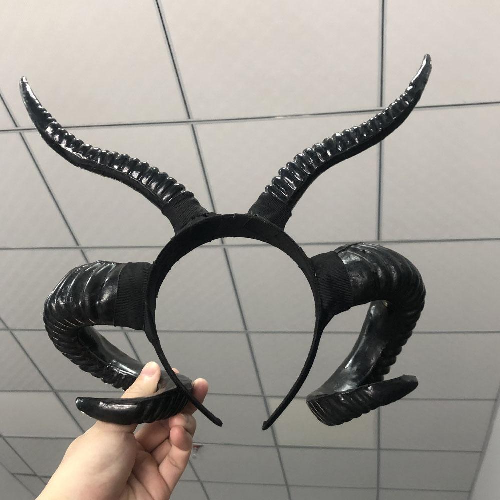 

Черный демон рога женский головной убор косплей животное девушки антилопа головной убор повязка на голову Хэллоуин карнавальный костюм наряд вечеринка