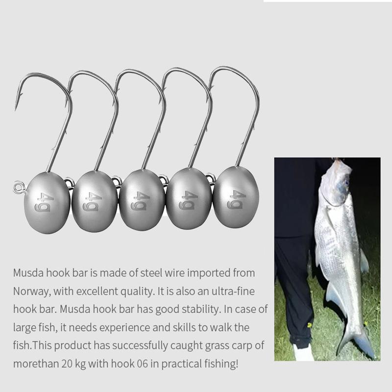 5Pcs 3.5G 5G 7G 10G Worm Hook With Round Sinker Offset Fishing Hook High Carbon Steel Jig Head Crank Hook Carp Anzol Fishhook