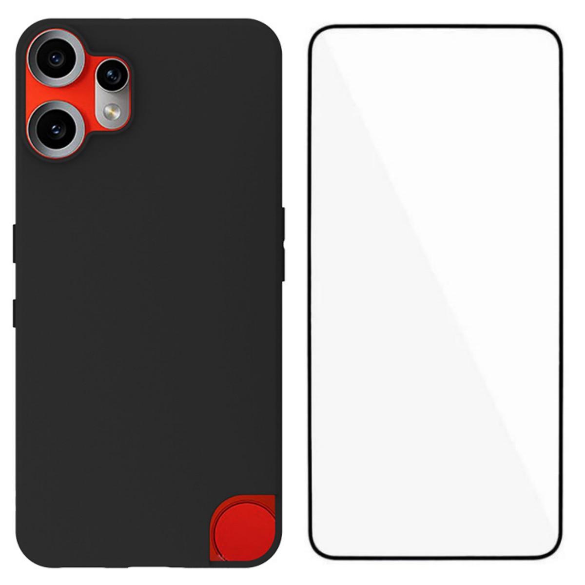 

Чохол TPU для Nothing CMF Phone 2 Pro WANLONFENG серії MS Матовий чохол-накладка з загартованим склом (Об єктив з великим отвором) Black