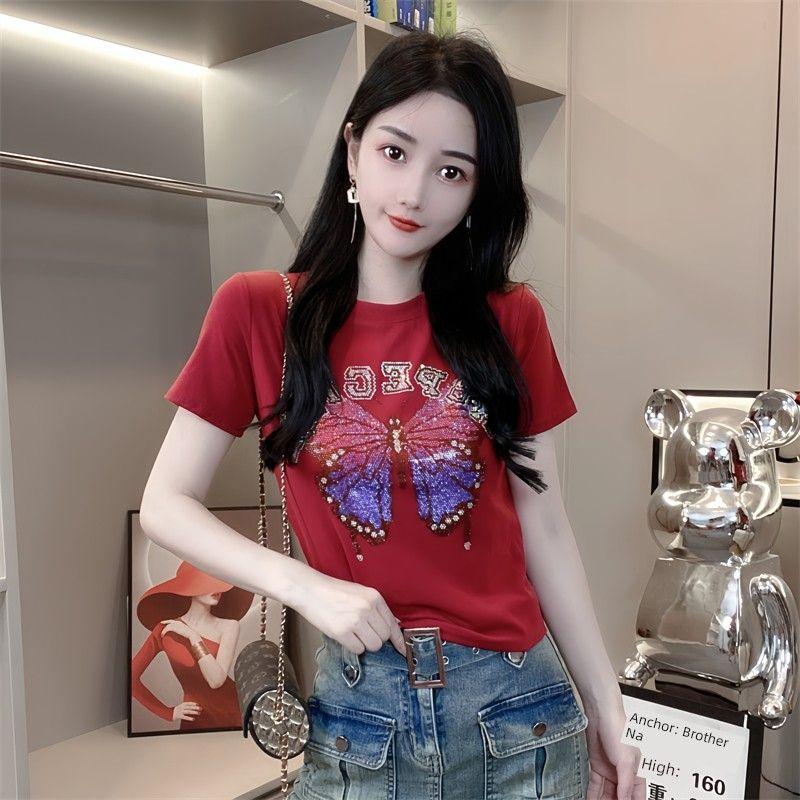 

Молодежный Летний Короткий Рукав Европейские Товары Западный Стиль Приталенный Горячая Отделка Red S [suitable for 40.00 kg-47.50 kg]]