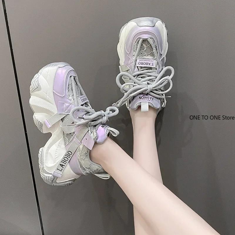 Fashion Plus Womens Sneakers Shoes Fashion Woman-shoes Tennis Female Platform Designer Roses New Heels Trainers Thick Sole Med PU Cotton